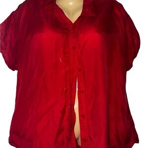 American Eagle Outfitters coral Button-Down Shirt boyfriend fit